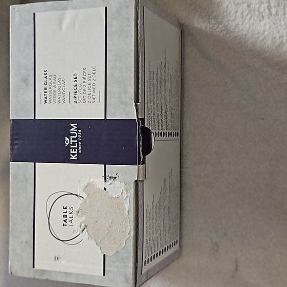 Keltum Table Talks Water Crystalline Glass 2-Piece Set Lead Free Dishwasher Safe - Picture 3 of 15